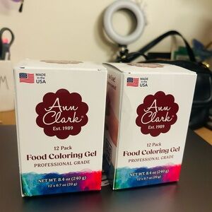 Ann Clark Food Coloring Gel 12 Pack - Professional Grade